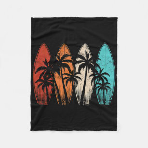 Tropical Hawaiian Surfboards Tropical Palm Tree Be Fleece Blanket