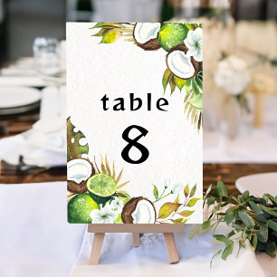 Tropical Hawaiian table number