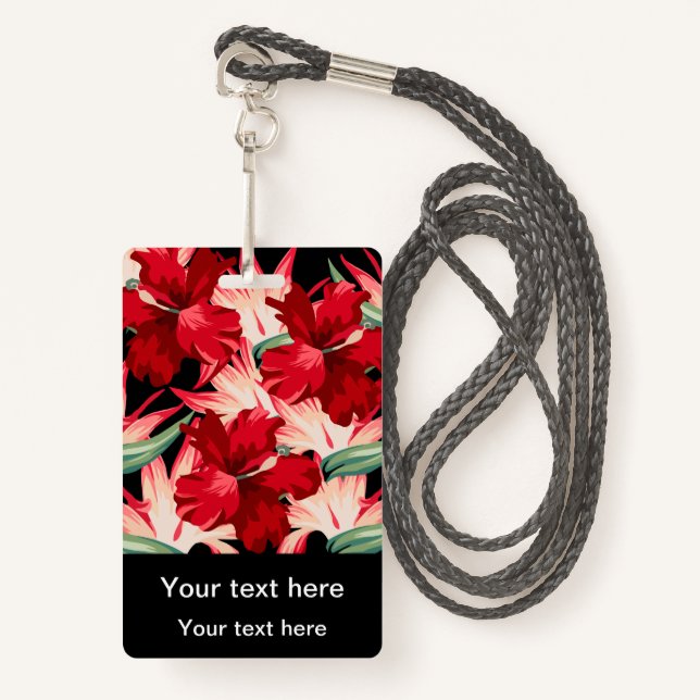 Tropical Hawaiian Theme Event And ID Badge Design (Front with Lanyard)