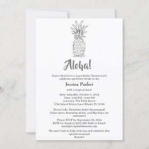 Tropical Hawaiian Themed Luau Bridal Shower  Invitation