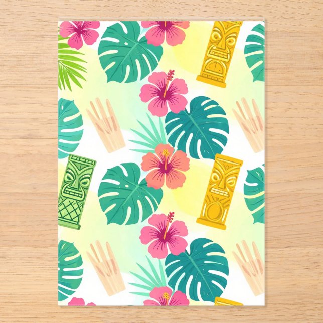 Tropical Hawaiian Tiki Pattern for Parties Wedding Acrylic Invitations (Front)