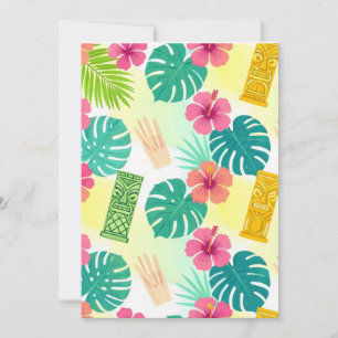 Tropical Hawaiian Tiki Pattern for Parties Wedding Invitation