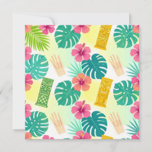 Tropical Hawaiian Tiki Pattern for Parties Wedding Save The Date