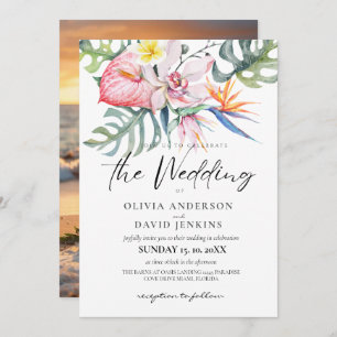 Tropical Hawaiian Wedding Beach Theme Invitation