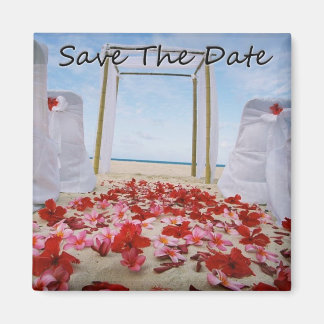 Tropical Hawaiian Wedding Save The Date Magnet