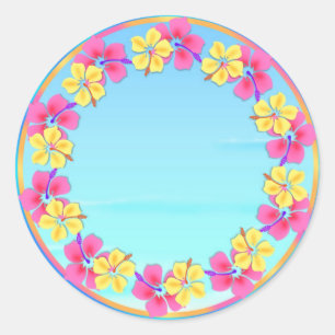 Tropical Hawiian Luau Cupcake Toppers Stickers