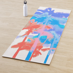 Tropical Heat Reversible Neon Hawaiian Palm Trees Yoga Mat