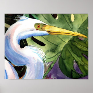 Tropical Heron Poster