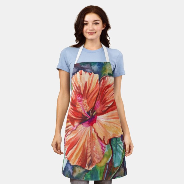 Tropical Hibiscus  5 Apron (Worn)