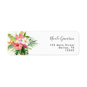 Tropical Hibiscus Address Label Return Address Label