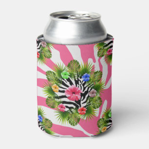 Tropical hibiscus and exotic pink zebra stripes can cooler