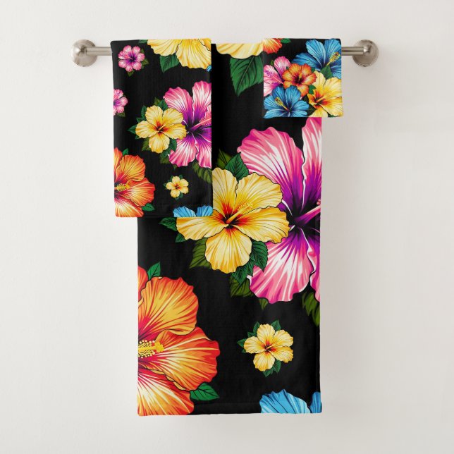 Tropical Hibiscus Bath Towel Set (Insitu)