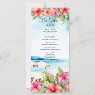 Tropical Hibiscus Beach Destination Menu