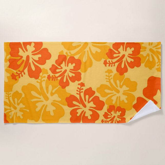 Tropical hibiscus beach towel (Front)