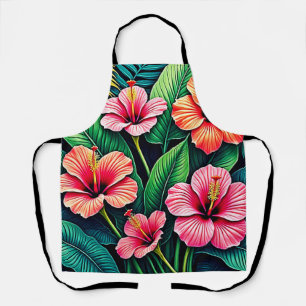Tropical Hibiscus Bloom Artistry Apron