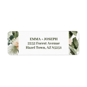 Tropical hibiscus boho pastel Return Address Label