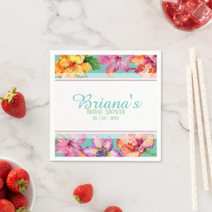 Tropical Hibiscus Bridal Shower Napkin
