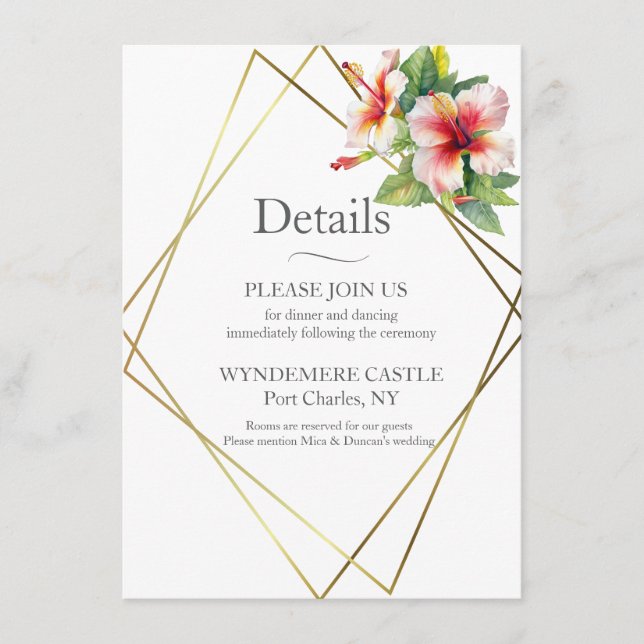 Tropical Hibiscus Enclosure Card (Front)