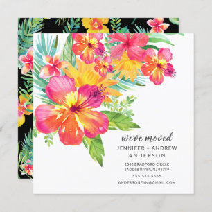 Tropical Hibiscus Floral Moving Announcement