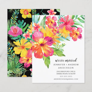 Tropical Hibiscus Floral Moving Announcement