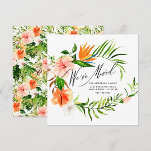 Tropical Hibiscus Floral Moving Announcement