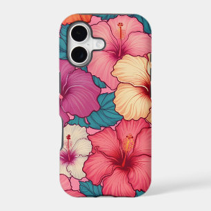 Tropical hibiscus floral pattern