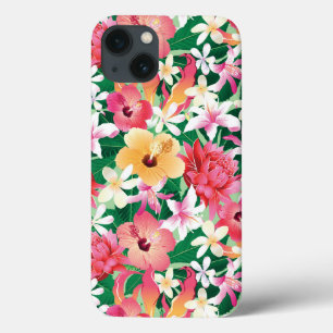 Tropical Hibiscus Floral Pattern 2 iPhone 13 Case