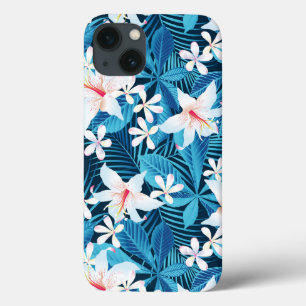 Tropical Hibiscus Floral Pattern iPhone 13 Case
