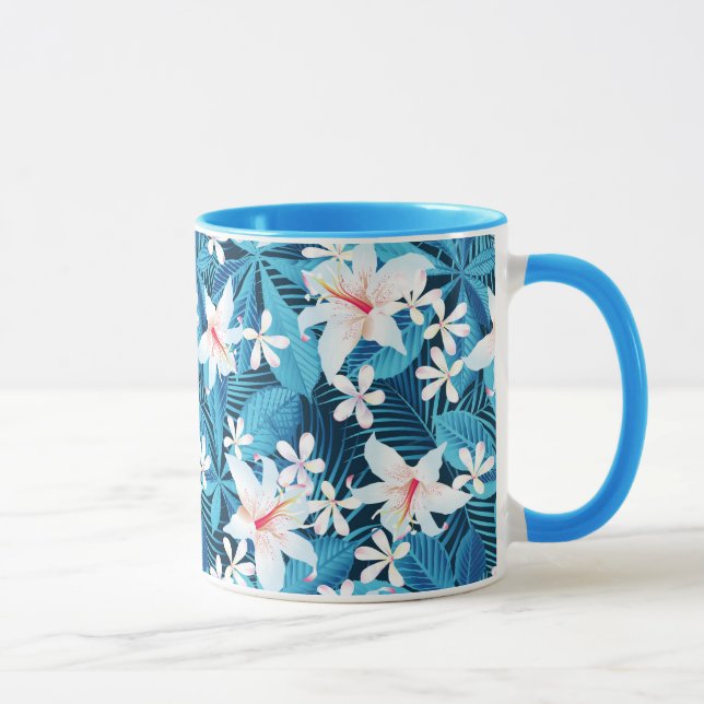 Tropical Hibiscus Floral Pattern Mug (Right)