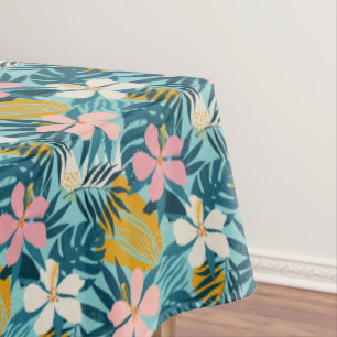 Tropical Hibiscus Floral Pattern Tablecloth