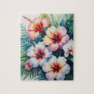 Tropical Hibiscus Floral Puzzle