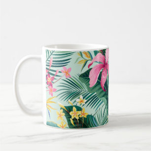 Tropical Hibiscus: Floral Seamless Pattern Coffee Mug