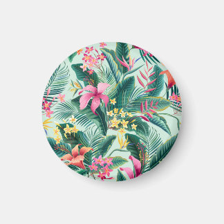 Tropical Hibiscus: Floral Seamless Pattern Magnet