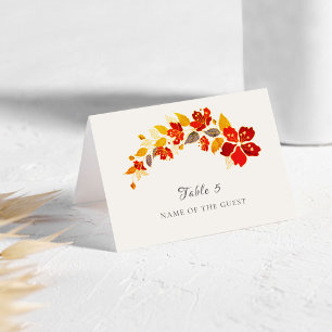 Tropical Hibiscus Florals Wedding Place Card