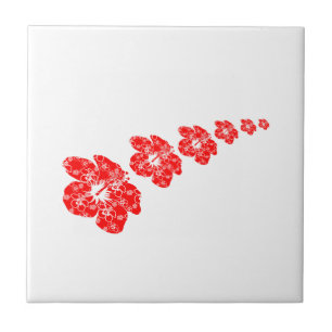 Tropical Hibiscus Flower Ceramic Tile