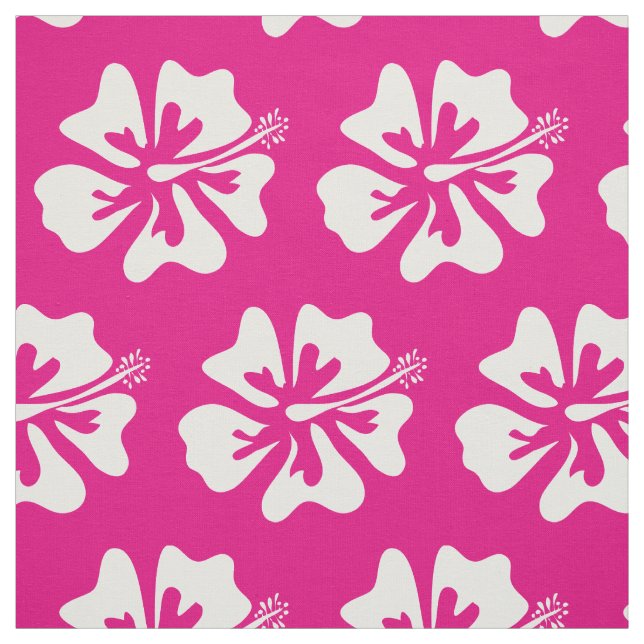 Tropical Hibiscus flower Hawaii floral pattern Fabric (Swatch)