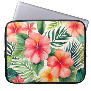 Tropical hibiscus Flower Pattern Laptop Sleeve