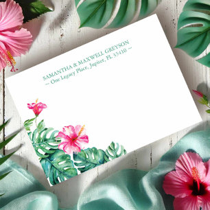 Tropical Hibiscus Flower Personalized Stationery Card