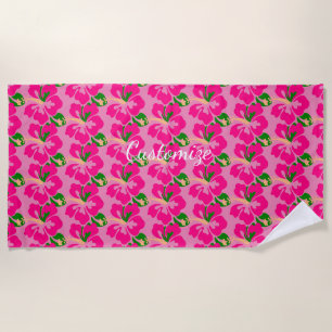 Tropical Hibiscus Flower Thunder_Cove Beach Towel