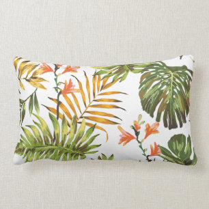 Tropical Hibiscus Flowers Decorative Throw Pillow
