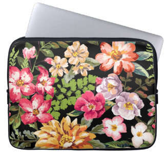 Tropical Hibiscus Flowers Floral Laptop Sleeve