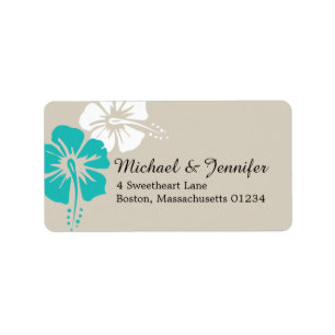 Tropical Hibiscus Flowers Label