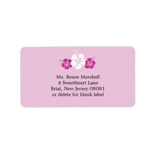 Tropical Hibiscus Flowers Label