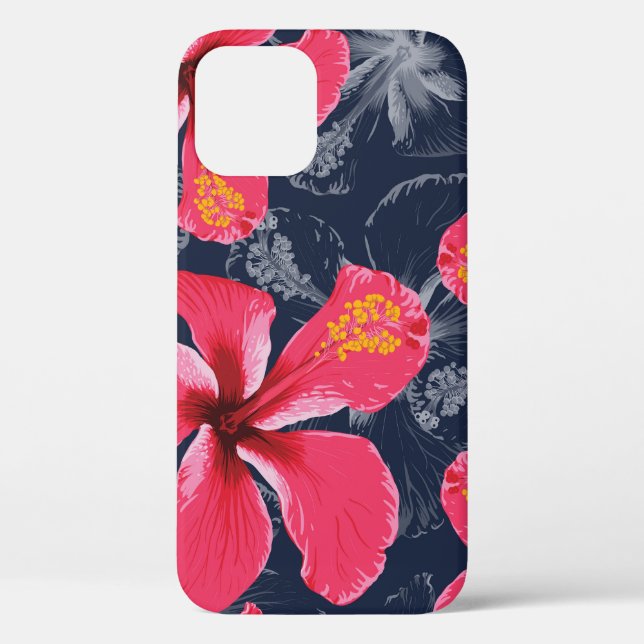 Tropical Hibiscus Flowers Summer Design Case-Mate iPhone Case (Back)