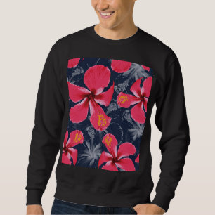 Tropical Hibiscus Flowers Summer Design Sweatshirt