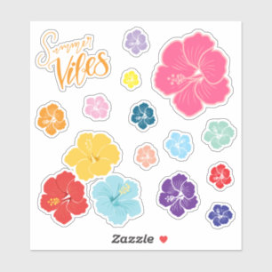 Tropical Hibiscus Flowers & Summer Vibes Pack of