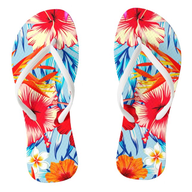 Tropical hibiscus flowers thongs (Footbed)