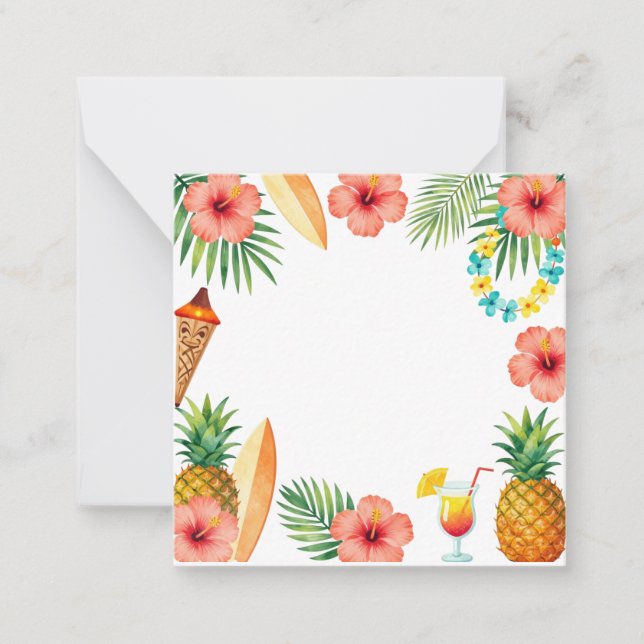 Tropical Hibiscus Frame Aloha Vibes Card (Front)
