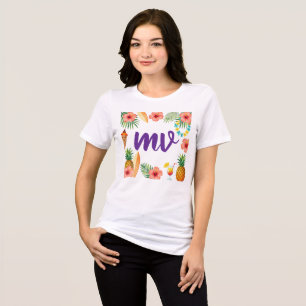 Tropical Hibiscus Frame Aloha Vibes Tri-Blend Shirt