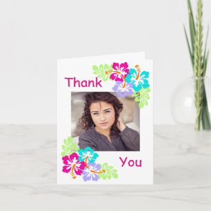 Tropical Hibiscus - Graduation Thank You Note Card
